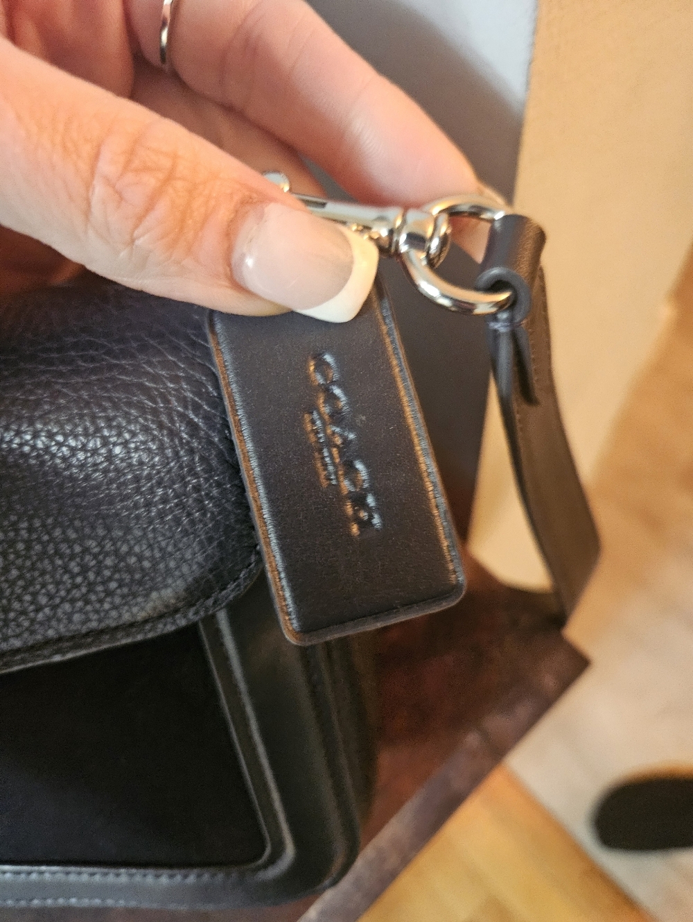 Coach Georgie Snake Embossed Leather Suede Bag - Picture 3 of 13